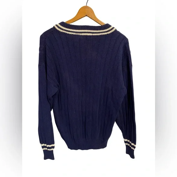 Vintage Boundary Bay V-Neck Preppy Sweater Size Large - Picture 2 of 3